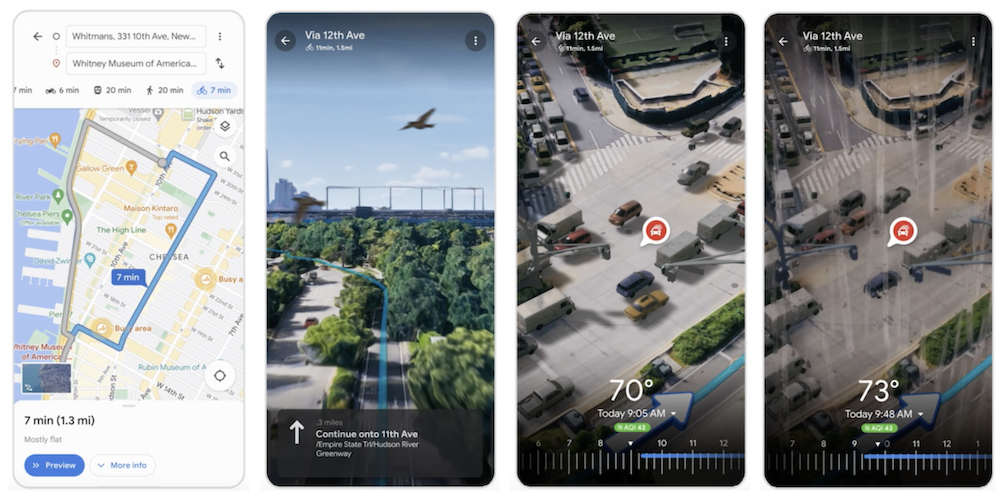 На картах Google появился просмотр маршрутов в иммерсивном режиме